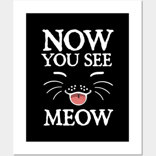 Whimsical Cat Smile : “Now You See Meow'" Posters and Art